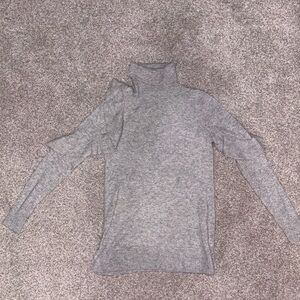 Gray Cashmere Turtleneck Sweater